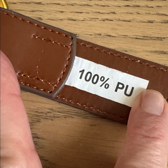 Lauren Ralph Lauren brown leather belt with an ornate gold-tone O-ring buckle - Picture 7 of 7